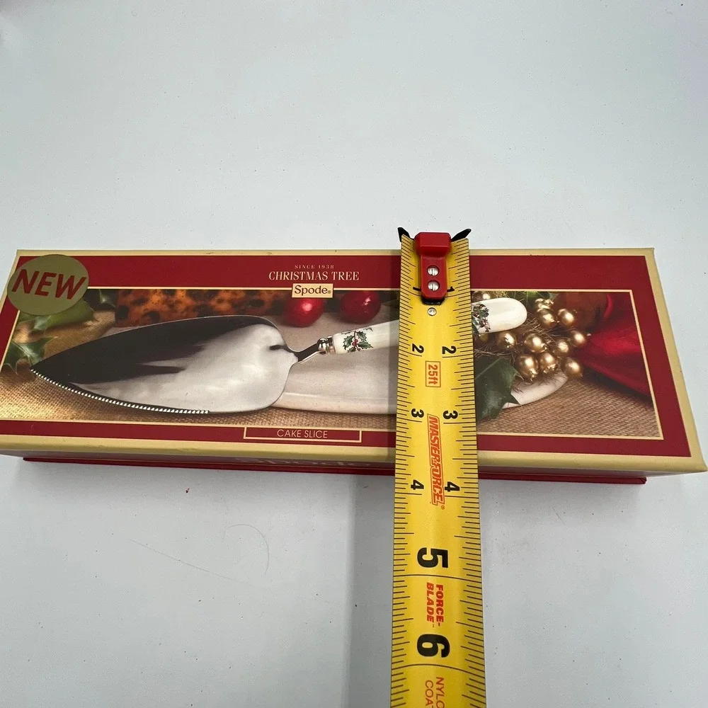 Spode Christmas Tree Cake Slice Server OS White New Serrated Holiday XT1104-X